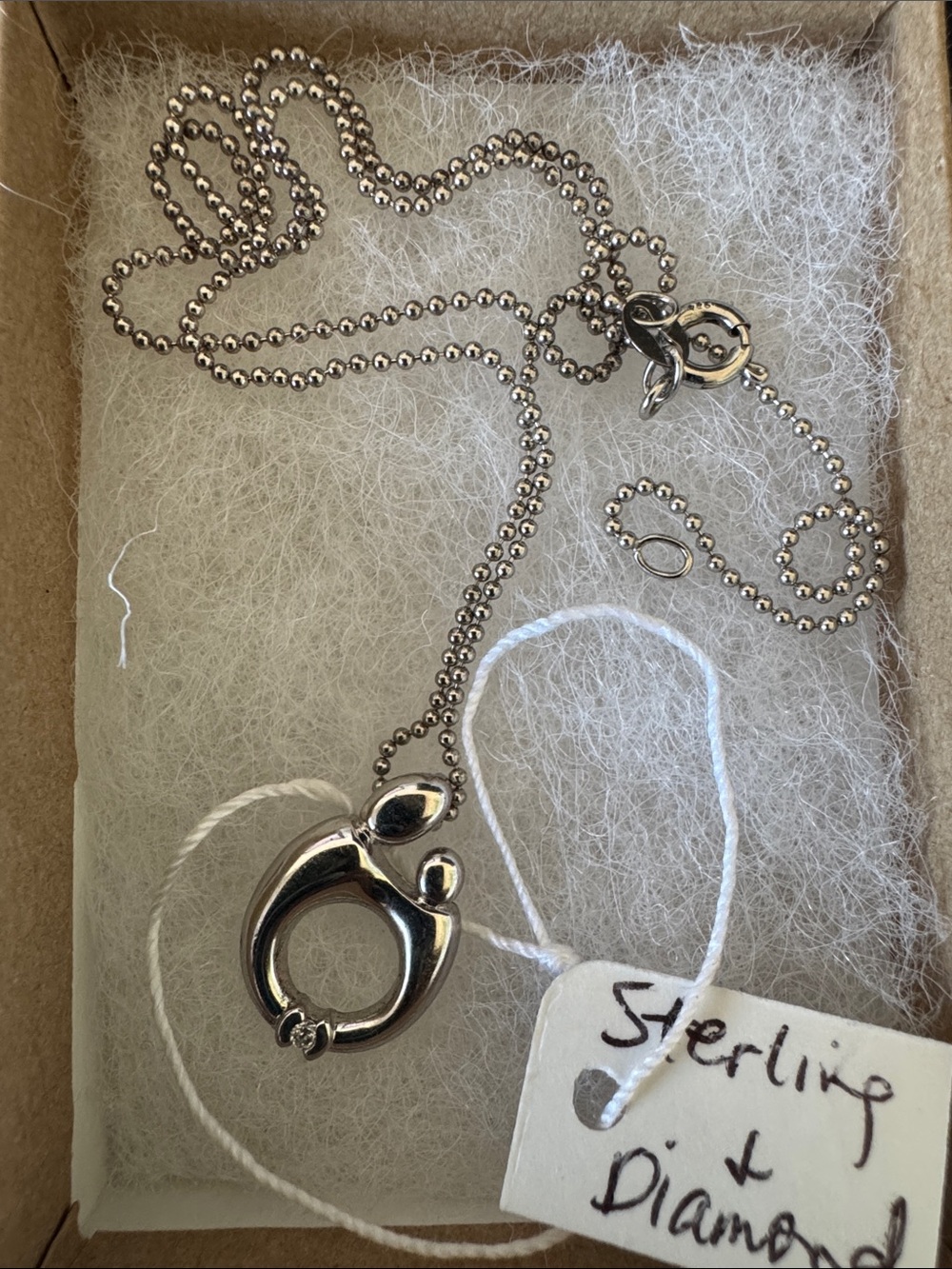 Sterling Silver Family Embrace Pendant Necklace - Silver